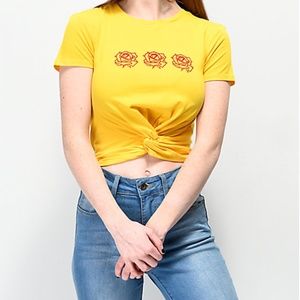 Zumies Empyre Ilaria Roses front tie crop top